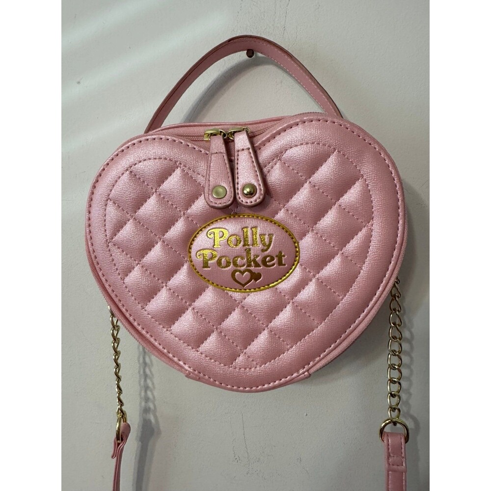 POLLY POCKET PINK QUILTED HEART CROSSBODY BAG nwot